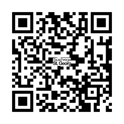 Das Bild zeigt den QR-Code für diese Internetseite, also für www.tauschregal-stgeorg.de
